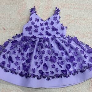 Tulle Purple Floral Kids Dress